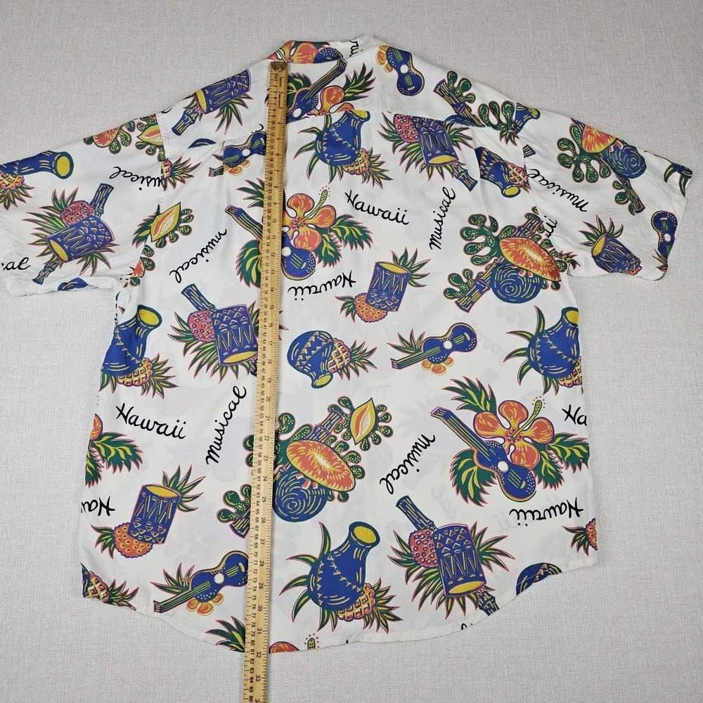 VTG Banana Republic Safari Travel Rayon Hawaii Camp Shirt Mens 2XL Aloha 80s